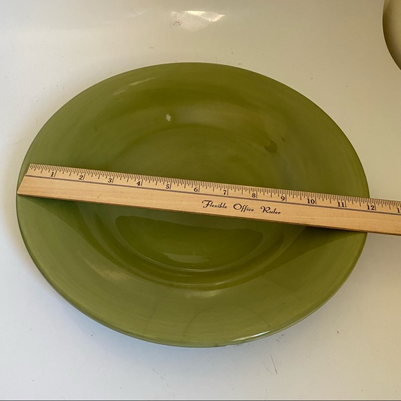 Pottery Barn Sausalito Bowl Green Pasta Rimmed Plate Sage Mexico - Picture 3 of 3